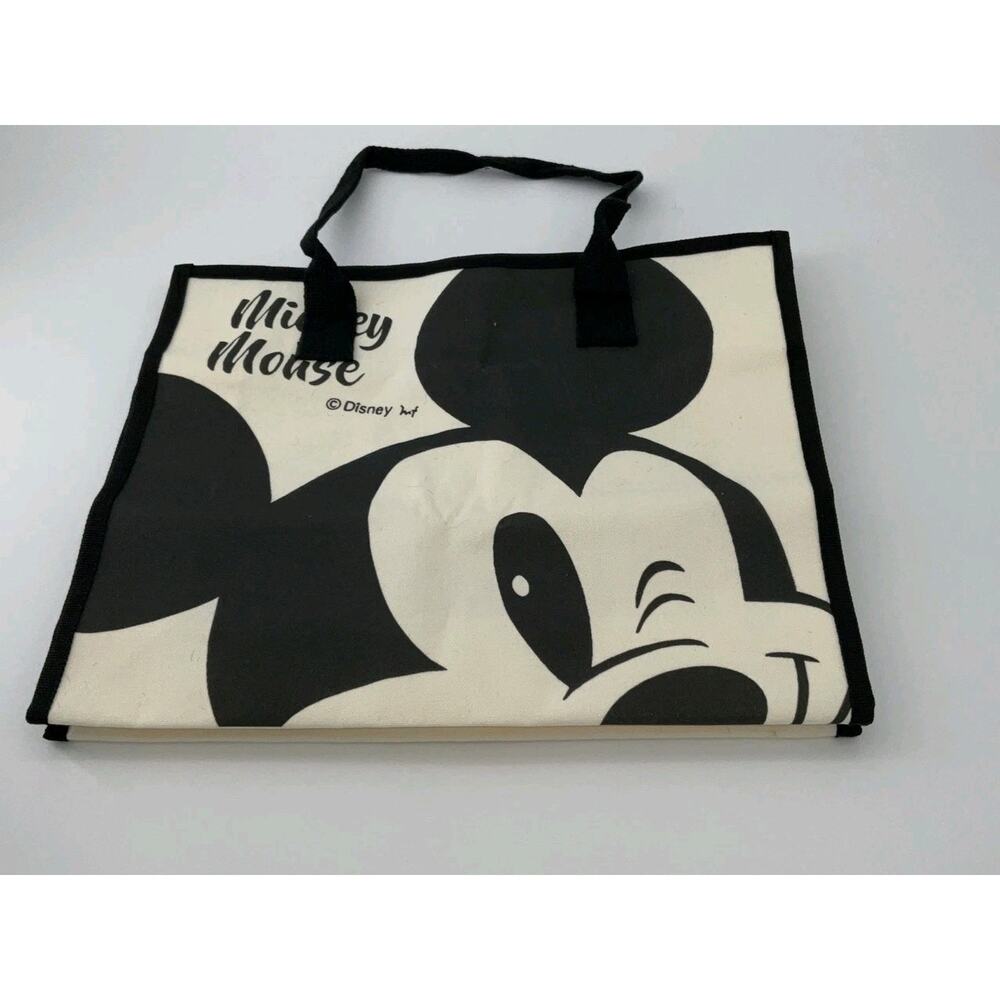 MICKEY MOUSE Canvas TOTE BAG Double Handles 16"x12"x4" NWOT